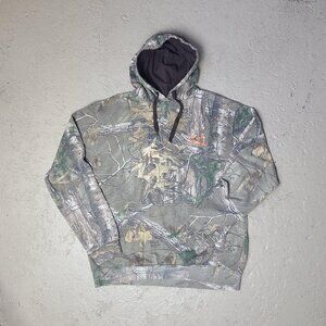 'Real Tree' faded camouflage hoodie pullover sweatshirt men's L